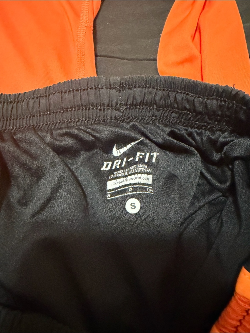 Nike Orange Long Sleeve Top with Black & Orange Trim Shorts - Picture 5 of 5